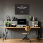 Wood and Metal Computer Desk – مكتب كمبيوتر خشب ومعدن