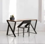 Wood and Metal Home Computer Desk – Rustic Industrial Desk - Image 2