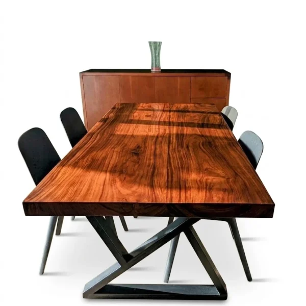 ترابيزة سفرة هيرنجبون مودرن - Rustic Herringbone Dining Table