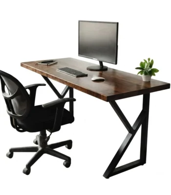 Wood and Metal Computer Desk – مكتب كمبيوتر خشب ومعدن