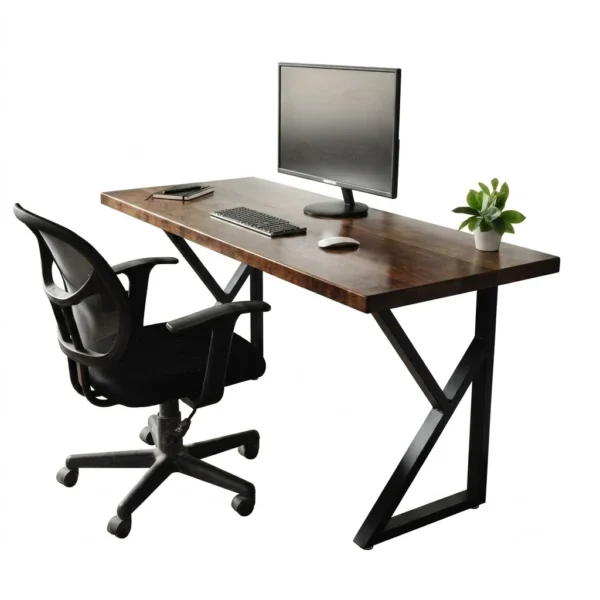 Wood and Metal Computer Desk – مكتب كمبيوتر خشب ومعدن
