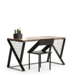 Wood and Metal Home Computer Desk – مكتب كمبيوتر منزلي خشب ومعدن