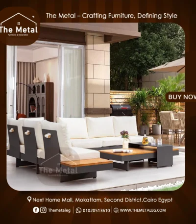 New Havana G Outdoor Furniture Set – Wood & Metal Weather-Resistant Seating