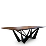 ترابيزة سفرة سافانا مودرن - W Dining Table (Savanna) Solid Wood Top