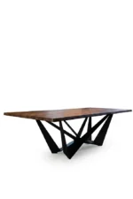 ترابيزة سفرة سافانا مودرن - W Dining Table (Savanna) Solid Wood Top