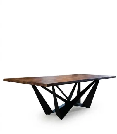 ترابيزة سفرة سافانا مودرن - W Dining Table (Savanna) Solid Wood Top