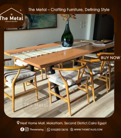 Italian Dining Table – Rustic Wood Finish Modern Dining Table