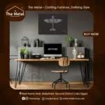 Wood and Metal Computer Desk – Rustic Home Office Desk