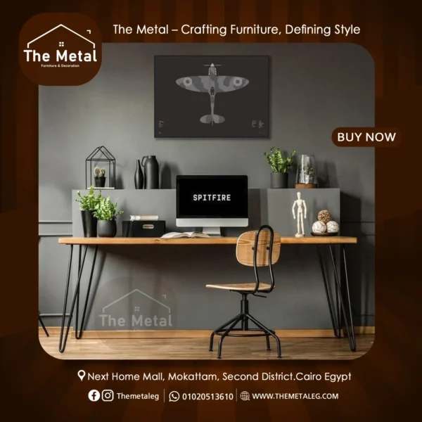 Wood and Metal Computer Desk – Rustic Home Office Desk