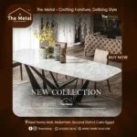 W Dining Table (Savanna) – Solid Wood Top & Black Steel W-Base - Image 3