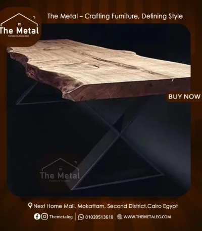 Zoom Dining Table (Monteverde) – Solid Wood & Metal X-Leg