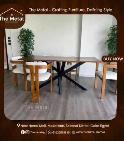 X Star Dining Table – Outdoor Solid Wood & Metal Table