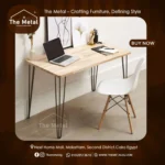 Wood and Metal Computer Desk – Rustic Home Office Desk - Image 4