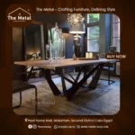 W Dining Table (Savanna) – Solid Wood Top & Black Steel W-Base