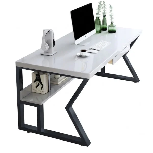 "Industrial Rustic" Writing Table مكتب كمبيوتر ودراسة – خشب ومعدن