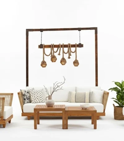 "Fiji Modern Outdoor Sofa & Seating Set – طقم جلسة خارجية عصرية