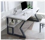 "Industrial Rustic" Writing Table مكتب كمبيوتر ودراسة – خشب ومعدن