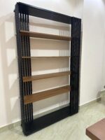 "Tier" Bookshelf – Wood & Metal Design مكتبة تير مودرن بتصميم خشبي ومعدني