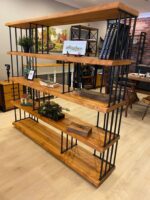 "Izar" Natural Wood Bookshelf مكتبة ووحدة أرفف خشب طبيعي مودرن