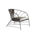 كرسي مودرن معدن وجلد - Metal & Leather Armchair