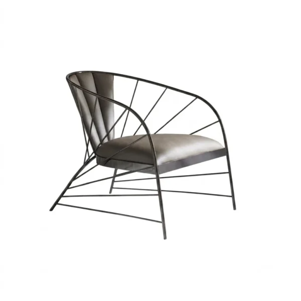 كرسي مودرن معدن وجلد - Metal & Leather Armchair