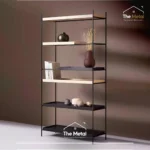 Mira – Modern Wood & Metal 6-Tier Bookshelf - Image 2