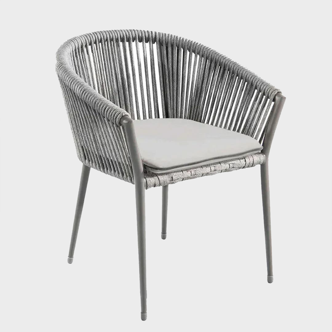 Rustic Rope Metal Chair كرسي معدني بالحبل الروستيك Rustic Rope Metal Chair كرسي معدني بالحبل الروستيك