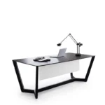 "Industrial Rustic" Writing Table مكتب كمبيوتر ودراسة – خشب ومعدن