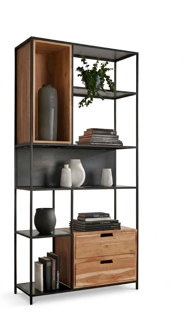 "Luna" Compact Bookshelf مكتبة ووحدة أرفف مودرن للمساحات الصغيرة