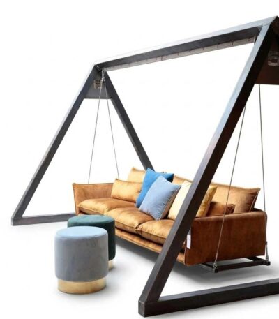 "Patio Luxury Swing Sofa" أرجوحة حدائق فاخرة – ألومنيوم وقماش ووتربروف