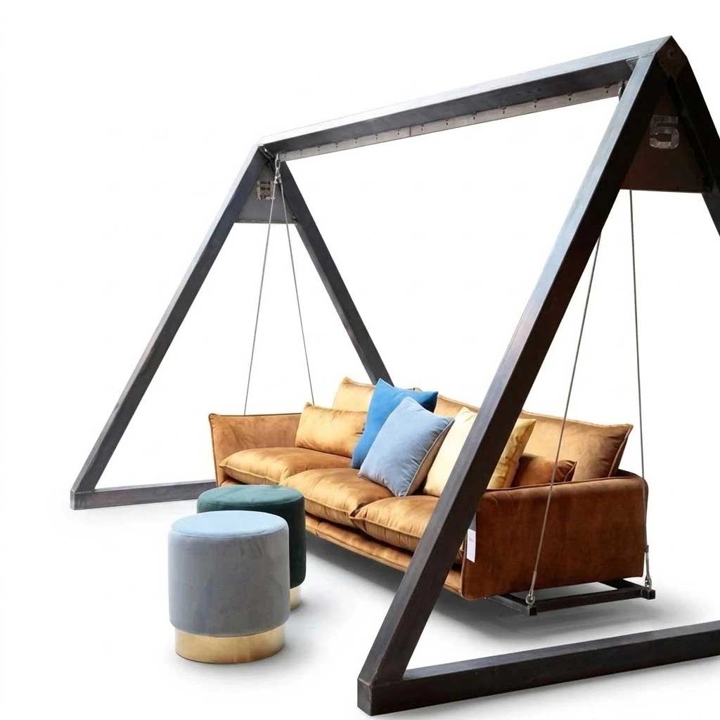"Patio Luxury Swing Sofa" أرجوحة حدائق فاخرة – ألومنيوم وقماش ووتربروف