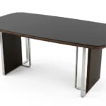 Wood Metal & Glass Computer Desk – مكتب كمبيوتر خشب ومعدن وزجاج