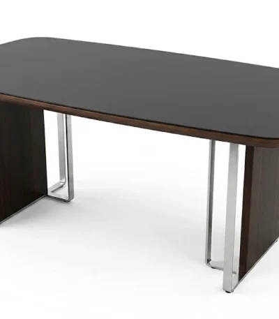 Wood Metal & Glass Computer Desk – مكتب كمبيوتر خشب ومعدن وزجاج