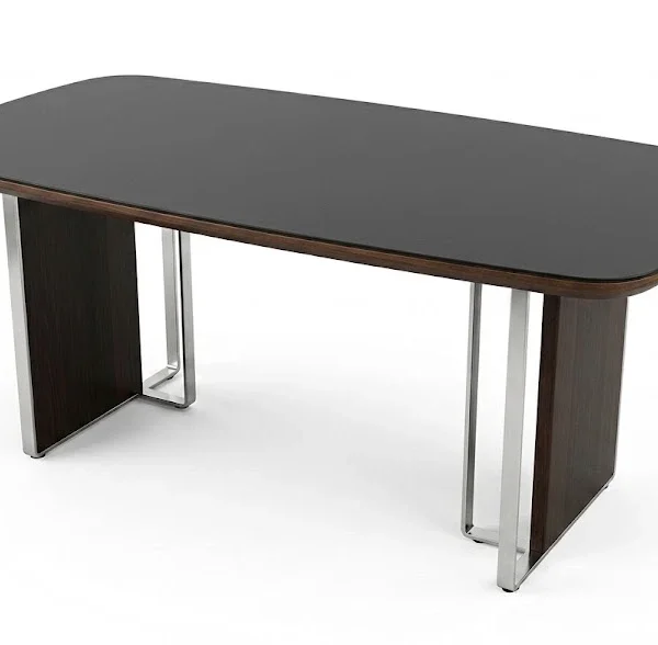 Wood Metal & Glass Computer Desk – مكتب كمبيوتر خشب ومعدن وزجاج