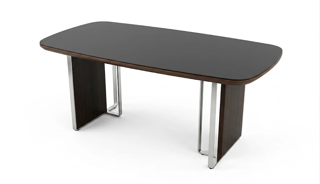Wood Metal & Glass Computer Desk – مكتب كمبيوتر خشب ومعدن وزجاج