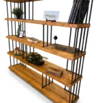 "Izar" Natural Wood Bookshelf مكتبة ووحدة أرفف خشب طبيعي مودرن
