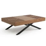 ترابيزة صالون خشب شجر طبيعي - The Metal Natural Wood Center Table
