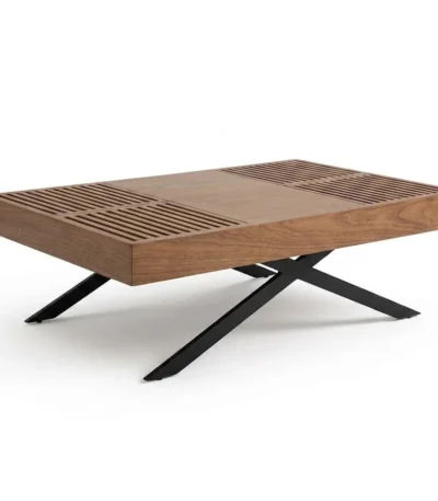 ترابيزة صالون خشب شجر طبيعي - The Metal Natural Wood Center Table