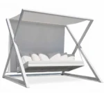 "Modern Aluminum Patio Swing" أرجوحة حدائق مودرن – ألومنيوم وقماش ووتربروف
