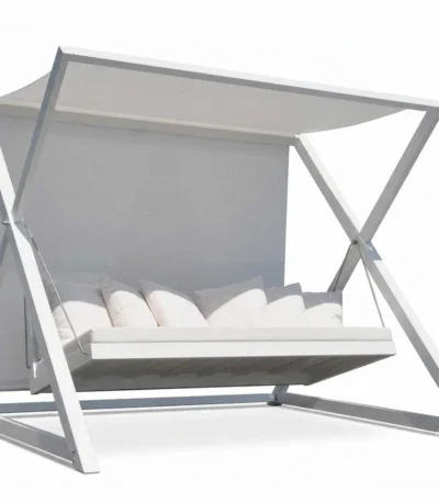 "Modern Aluminum Patio Swing" أرجوحة حدائق مودرن – ألومنيوم وقماش ووتربروف
