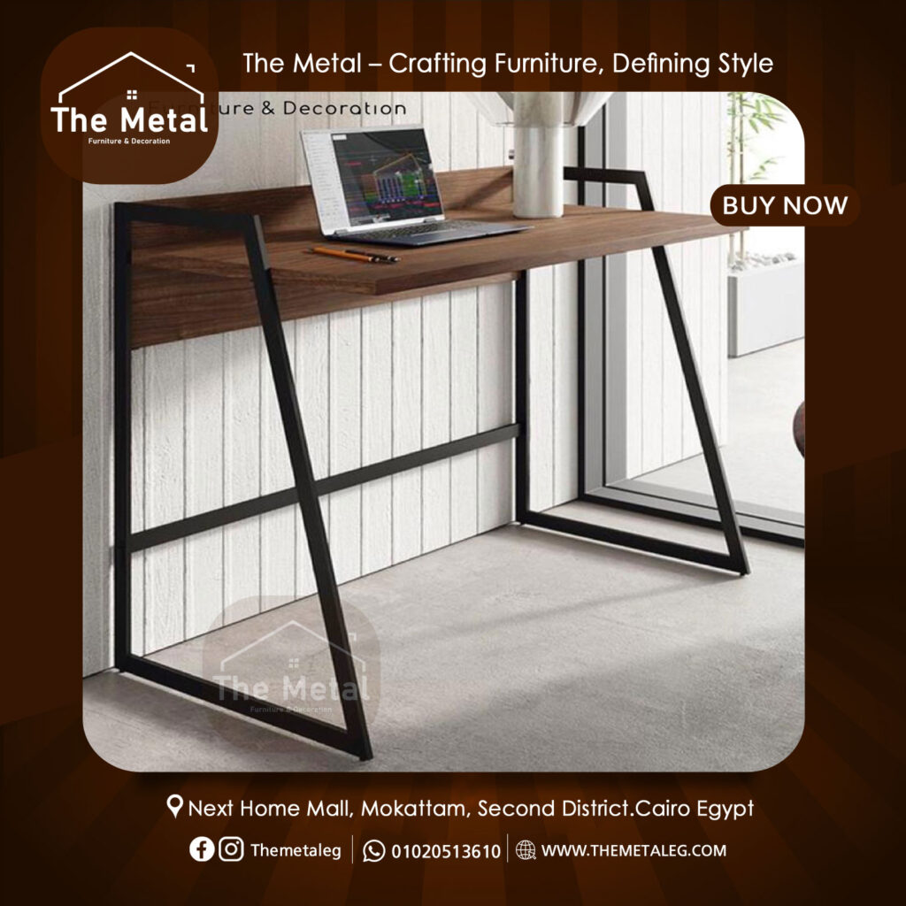 Wood & Metal Home Office Desk – Premium Industrial Rustic Desk