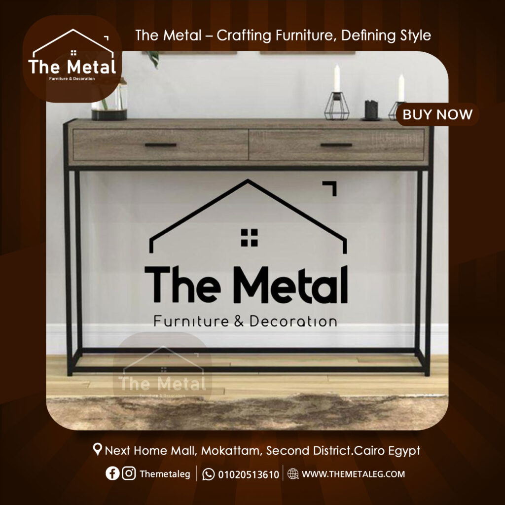 Premium Industrial Home Office Desk – Wood and Metal Farmhouse Desk with Drawers