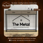 Premium Industrial Home Office Desk – Wood and Metal Farmhouse Desk with Drawers