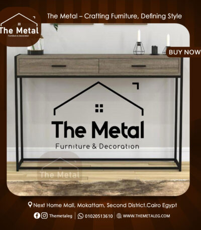 Premium Industrial Home Office Desk – Wood and Metal Farmhouse Desk with Drawers