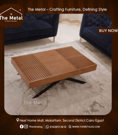 The Metal Natural Wood Center Table