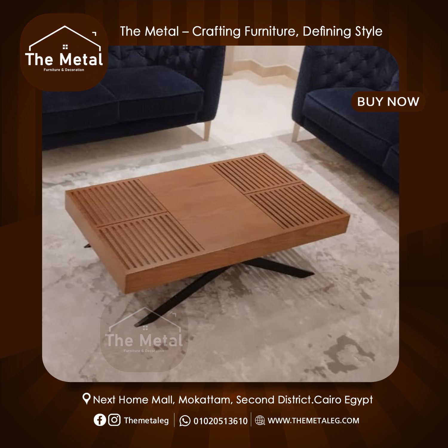 The Metal Natural Wood Center Table The Metal Natural Wood Center Table