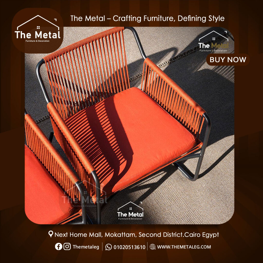 Hand-Woven Curved Lounge Chair – Natural Elegance (The Metal)