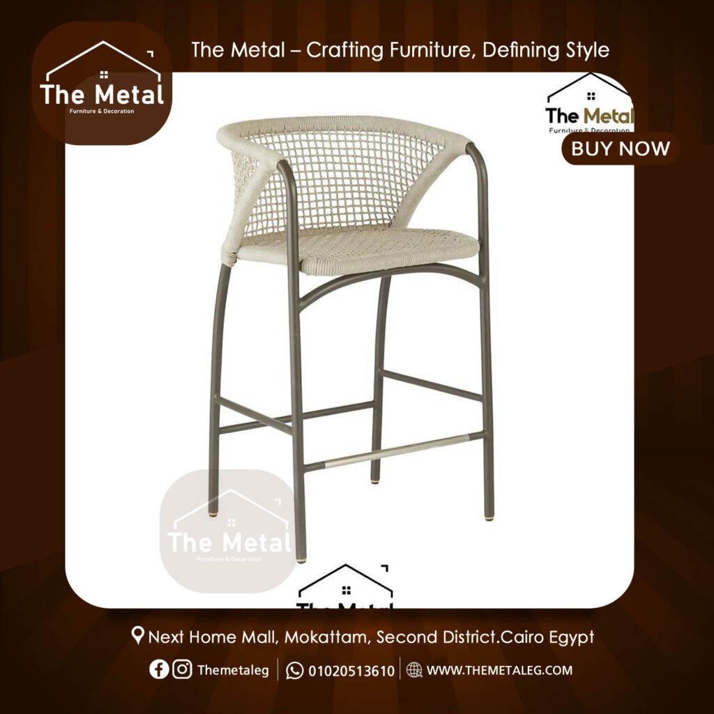 "Artisan" Hand-Woven Bar Chair – Crafted Elegance