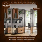 "Luna" Compact Bookshelf – Wood & Metal