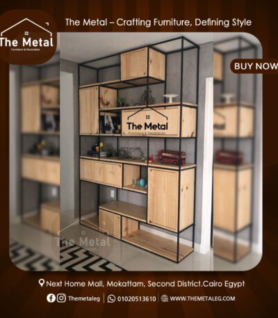 Norma Bookshelf – Stunning Constellation Wood & Metal Design (130×35)